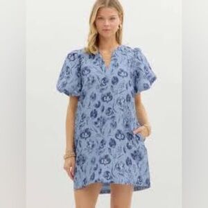 Entro Garden Breeze Jacquard Mini Dress